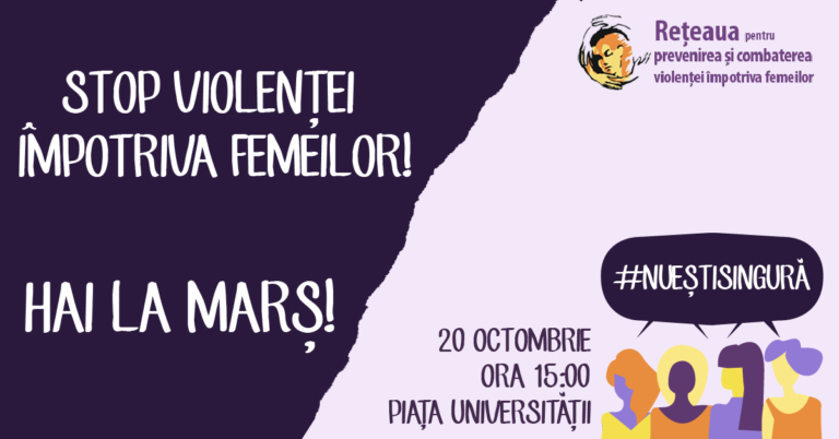 “Împreună pentru siguranța femeilor” – a 4-a ediție a marșului de condamnare a violenței împotriva femeilor, la București